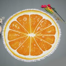 Mylb serviettes de bain rondes microfibre | Orange citron imprimé, serviettes de bain d'été pour adultes, tapis châle 150CM