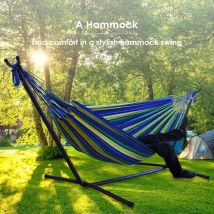Pratique en plein air Camping toile hamac multi-fonctionnel pratique support randonnée jardin sommeil balançoire lit suspendu