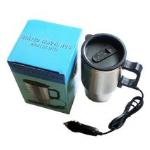 Bouilloire électrique Portable en acier inoxydable | Bouilloire de voiture, bouilloire de 450ml bouilloire d'eau électrique, tasses Thermoses portables CSL88