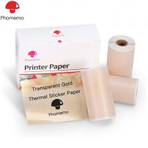 Phomemo-papier auto-adhésif, rouleau de papier thermique Transparent, or pour imprimante, autocollant Photo imprimable, pour Phomemo M02, M02S, M02 Pro