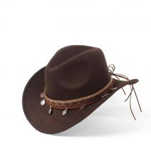 Chapeau de Cowboy occidental pour enfants, casquette de Jazz à bord enroulé pour garçons et filles, fascinateur Outblack Sombrero Hombre, taille 52-54