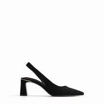 automne nouvelles chaussures pour femmes noir bout pointu haut talon Slingbacks chaussures talon épais troupeau unique chaussures