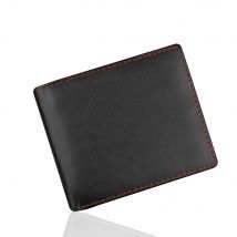 OCARDIAN Portefeuille homme Mince à deux volets d'affaires De Luxe En Cuir De Couleur Unie Portefeuille Court Porte-Monnaie De crédit Porte-carte mâle Sac À Main Noir