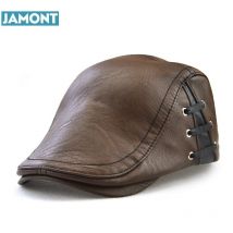JAMONT-chapeau en cuir PU pour hommes | Original, chapeau visateurs d'hiver, Casquette béet Bandage Gorras casquettes pour hommes, Casquette d'hiver