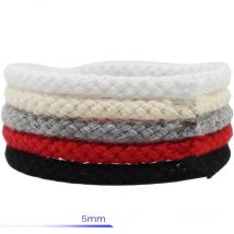 Corde pour macramé en coton, 5mm * 10m, 8 brins, cordon pour macramé, blanc, rouge, noir, blanc, frêne, pour bricolage fait à la main