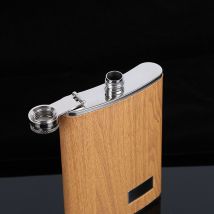Portable En Bois Ensemble de Fiole de Hanche avec 1 Entonnoir et 4 Tasses de Vin de Whisky En Acier Inoxydable Flacon Bouteille Voyage Drinkware pour