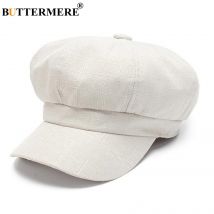 Casquette de journal en lin BUTTERMERE pour femmes, chapeau de peintre français pour femme, béret octogonal, chapeau de boulanger, printemps été