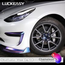 LUCKEASY modification extérieure 19 pouces ou 20 pouces roue de voiture ABS Kit de capuchon de moyeu pour Tesla Model3 ciel étoilé caméléon série
