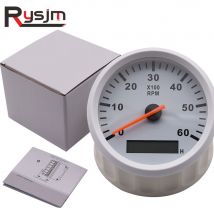 Tachymètre de voiture 85 mm compte-tours pour bateau à moteur hors-bord Tach moteur électrique 6000 tr/min compteur avec compteur horaire rétro-éclairage rouge