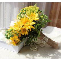 Tournesols jaunes Buquet de noiva Bouquets pour mariées broche mariage extérieur mariage fleurs de mariage artificielles décoration de la maison