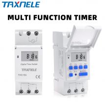 Elektronische Wöchentlich 7 Tage Programmierbare Digitale ZEIT SCHALTER Relais Timer Kontrolle AC 220V 230V 12V 24V 48V 16A Lärm Schiene Montieren THC15A