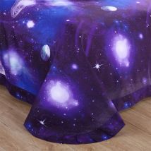 3D Galaxy literie housse de couette unique réversible violet étoile galaxie microfibre literie couette fermeture éclair cravate enfant ado fille