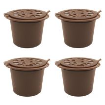 Capsule de café réutilisable 4 pièces/ensemble | Ensemble, coque filtrante pour Machine à café Nespresso, tasses, café, rechargeable, Dripper, paniers à thé, réutilisables