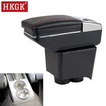 Boîte d'accoudoir pour VW Polo Mk4 2002 Polo Vivo boîte de contenu de magasin Central rotatif double couche avec cendrier support de verre