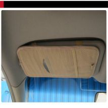 Top voiture pare-soleil verre stylo CD DVD disque carte étui avec boîte à mouchoirs multifonctionnel support de rangement Clip sac
