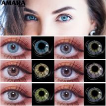 AMARA – lentilles de Contact de couleur naturelle pour les yeux, de couleur Monica, bleu, marron, cosmétiques, maquillage de beauté
