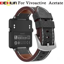 BEHUA Bracelet de montre 140-215 MM de luxe en cuir Starps Bracelet Bracelet Bracelet pour Garmin Vivoactive acétate confortable Correa Reloj
