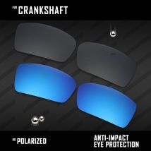 OOWLIT 2 paires lunettes de soleil polarisées lentilles de rechange pour vilebrequin Oakley-noir et bleu glace