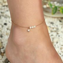 Chaîne plaquée or Rose, belle apparence, perle, en argent Sterling 925, bijoux, bracelet de cheville