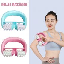 Rouleau de Massage amincissant manuel en plastique PVC, double roue, soulagement de la douleur, outil de Massage anti-Cellulite pour les bras et les jambes