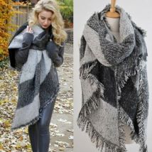 Chaude grandes écharpes femmes Long cachemire hiver laine mélange doux Plaid écharpe Wrap châle Plaid écharpe