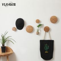 Porte-manteau rond en bois massif, crochet en forme de champignon, moderne, , pour salon, chambre à coucher, porte-manteau d'entrée