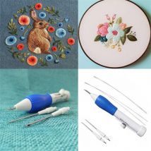 Stylo de broderie magique | Outil de tissage, aiguille de broderie, Gel de silice de fantaisie 1 * stylo de broderie + 4 * aiguilles pour la broderie, directe