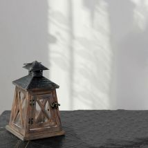 Lanterne de bougies décorative en bois rustique | Style Vintage suspendue pour intérieur extérieur bougie en bois en fer forgé Vintage