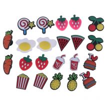 8/10 pièces nouveauté Bowties nourriture chaussures décoration PVC Croc crème glacée chaussures boucle pour jardin chaussures sandales enfants filles