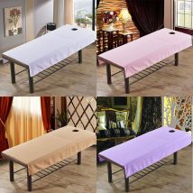 Drap de lit de Massage en Polyester lavable en Machine, pour Salon de SPa, avec trou pour le visage, housse de Table réutilisable, doux et imperméable