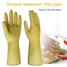Gants de nettoyage ménagers Latex épais | Lavage de la vaisselle, gant de cuisine à manches longues, gants de travail, peinture, gants de jardinage
