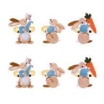 Anneaux de serviette de pâques en métal brodé lapin, 6 pièces, porte-boucle de serviette