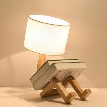 Lampes de Table en bois, nordique moderne en forme de Robot, Flexible, éclairage décoratif d'intérieur, pour salon, apprentissage, lampes de Table LED