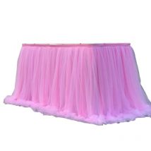 Nappe colorée en Tulle pour réception de desserts, décoration de jupe de Table