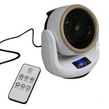 Chauffage ventilateur chambre maison Mini télécommande chauffage double usage froid et radiateur circulaire (prise ue)