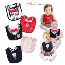 nouvelle 4 couches imperméable bébé garçon smoking bavoirs -né dîner alimentation bavoir salive serviette bébé rouge noeud papillon Gentleman bavoir