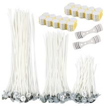 312 pièces fournitures de fabrication de bougies, autocollants de mèche de bougie, dispositif de centrage de mèche de bougie pour la fabrication de bougies et le bricolage