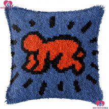 Kit de crochet de loquet pour tapis, taie d'oreiller, accessoires imprimés faits à la main, ensemble de crochet de loquet de coussin, kit de bricolage de couture, ensemble inachevé