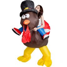 Costume gonflable de Cosplay pour adultes, vêtements de fête de Thanksgiving, de cavalier de turquie