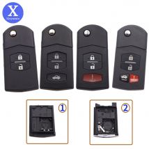 Xinyuexin-coque de clé pliable pour voiture, pliable, compatible avec MAZDA 2, 3, 5, 6, RX8, MX5, accessoires Fob coque de remplacement