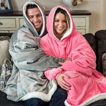 Surdimensionné hiver polaire sweats à capuche chauds sweats unisexe poche Robe couverture
