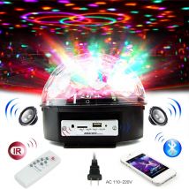 LED lumière de scène commande vocale Bluetooth lecteur MP3 cristal boule magique télécommande 6 couleurs rvb projecteur lumière Disco fête