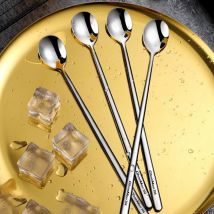 304 acier inoxydable longue poignée cuillère à thé cuillère Dessert café crème glacée cuillères vaisselle cuisine accessoires barre outils