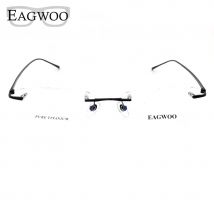 Lunettes à monture optique sans monture | En titane pur, lunettes de Prescription, lunettes de redimensionnées pour hommes, Slim Temple sans cadre, lunettes pour les yeux