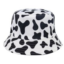 Chapeaux de pêcheur réversibles | Chapeaux en forme de vache blanche noire et à la , chapeaux Gorras pour femmes