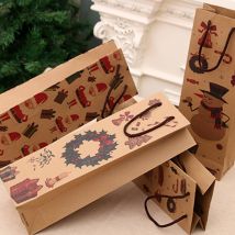 Sac de de noël sac de papier Kraft de noël sac de vin rouge sac de bouteille de vin sac d'emballage
