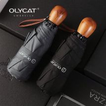 OLYCAT Compact Mini parapluie femmes enfants et hommes parapluie de poche parapluie manche en bois parapluie coupe-vent Uv pliant parapluie