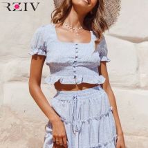 RZIV été décontracté femme court paragraphe fleur imprimé chemise
