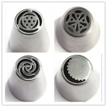 Douilles de glaçage en acier inoxydable, tulipe russe 4 pièce/ensemble, ensemble de douilles de glaçage, Boquillas la plus grande taille, pointes de pâtisserie E110