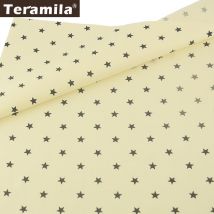 Teramila 100% coton tissu petites étoiles conçoit patchwork Telas bricolage literie vêtements sergé matériel Tecido Beige fond
